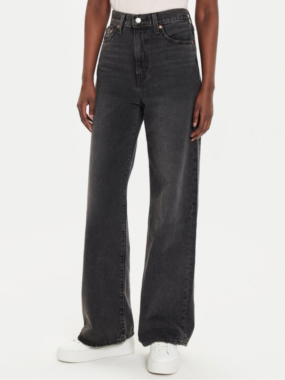 NWT Levi’s Ribcage Wide Leg Jeans Swipe Up Black W26 L32 - Picture 3 of 6